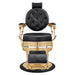 Princeton Gold Barber Chair Black Variant Front View On White Background