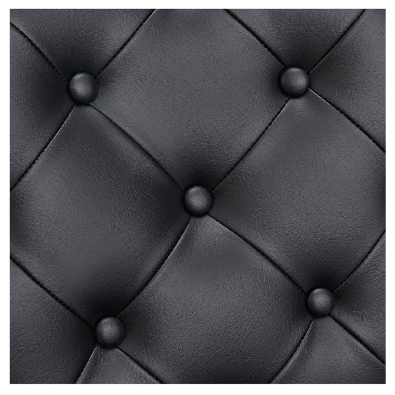 Princeton Gold Barber Chair Close-Up View Of Diamond Tufted Black Upholstery Pattern