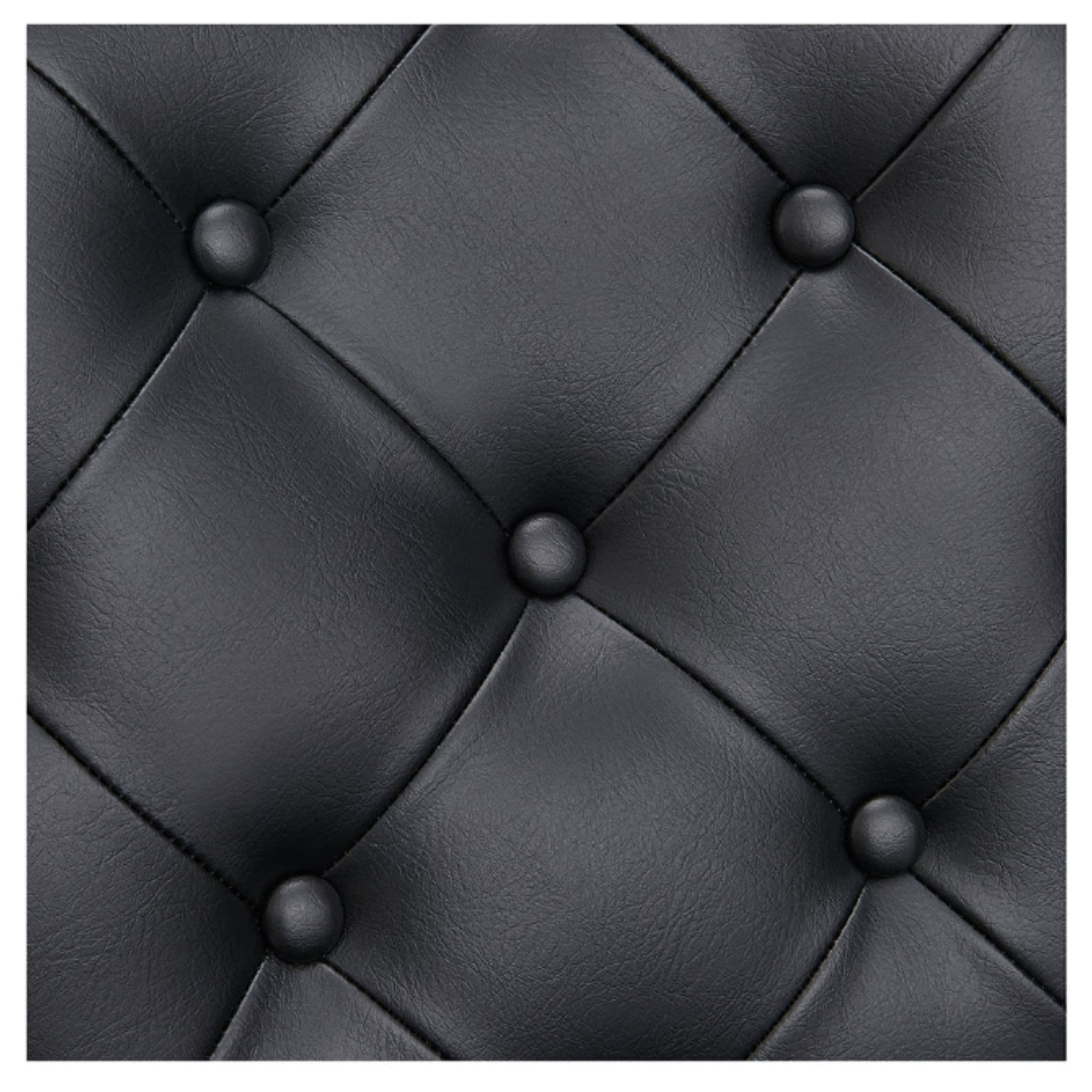 Princeton Gold Barber Chair Close-Up View Of Diamond Tufted Black Upholstery Pattern