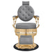 Princeton Gold Barber Chair Gray Variant Front View On White Background