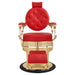 Princeton Gold Barber Chair Red Variant Front View On White Background