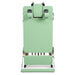 Reformer Elina Pilates Foldable for Home Plus Box  Green Variant Showing Upright Position On White Background