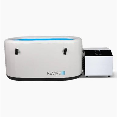 Revive Inflatable Plunge With Wi-Fi Chiller Front View Of Complete Set Uncovered On White Background