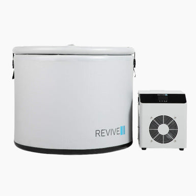 Revive Inflatable Pod Cold Plunge Complete Set Covered On White Background