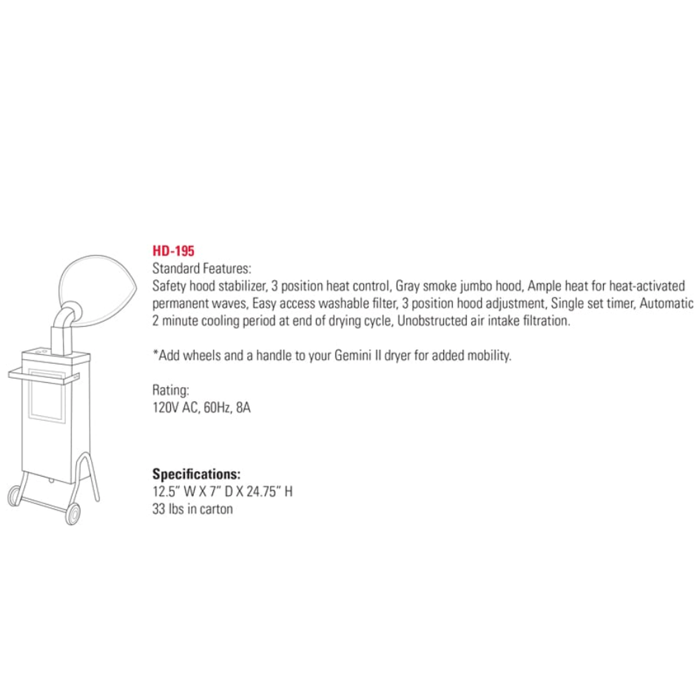 Takara Belmont Gemini II Hair Dryer HD195