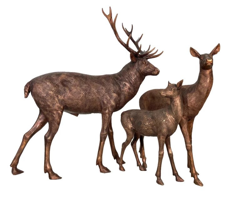 Bronze Deer Family Sculpture by Metropolitan Galleries