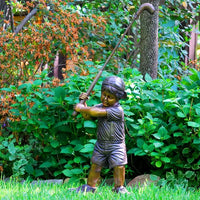 Thumbnail for Bronze Boy Playing Golf in Big Shoes Sculpture by Metropolitan Galleries
