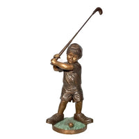 Thumbnail for Bronze Boy Playing Golf in Big Shoes Sculpture by Metropolitan Galleries