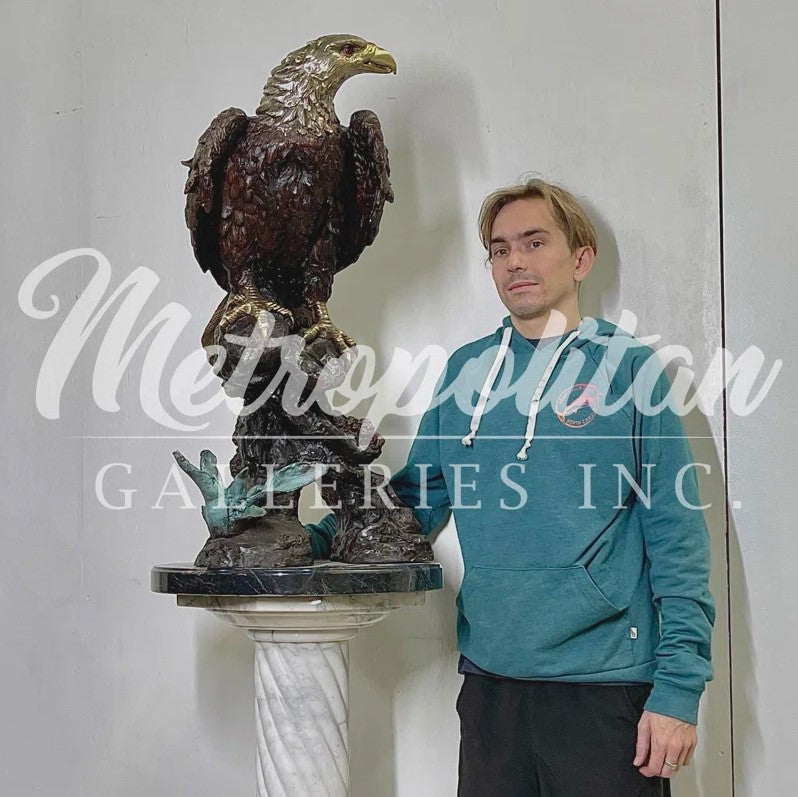 Bronze Large Eagle Table Top Sculpture by Metropolitan Galleries