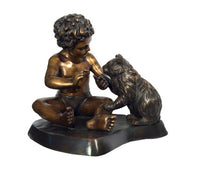 Thumbnail for Bronze Child with Cat Sculpture by Metropolitan Galleries