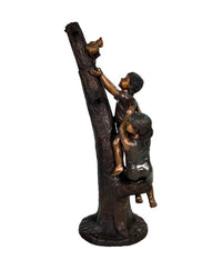 Thumbnail for Bronze Boy and Girl with Cat in Tree Garden Sculpture by Metropolitan Galleries