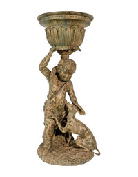 Thumbnail for Bronze Boy and Dog Urn Planter by Metropolitan Galleries