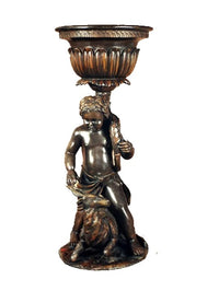 Thumbnail for Bronze Boy and Fawn Urn Planter by Metropolitan Galleries