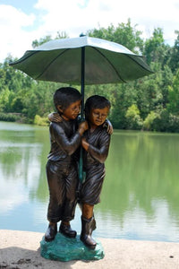 Thumbnail for Bronze Children holding Umbrella Sculpture by Metropolitan Galleries