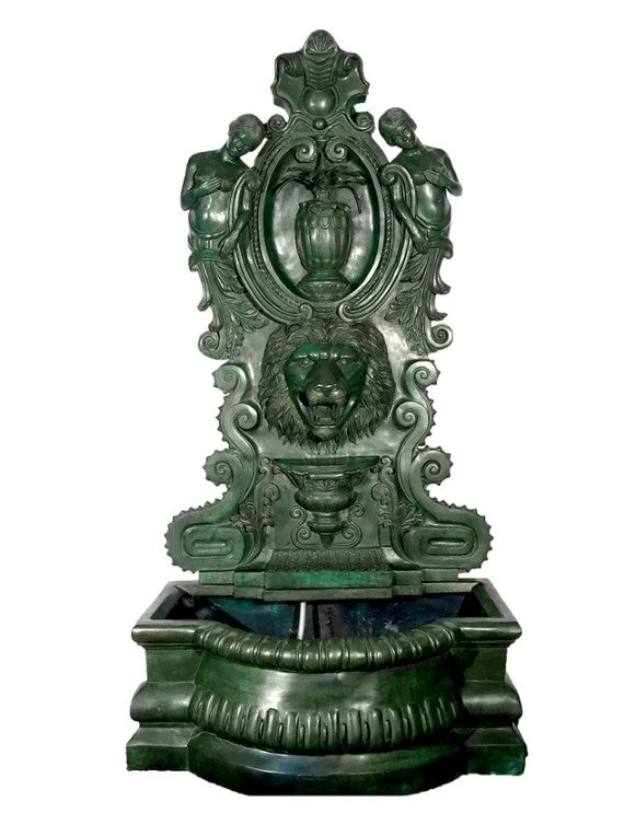 Bronze Lion Head & Nymphs Fountain by Metropolitan Galleries