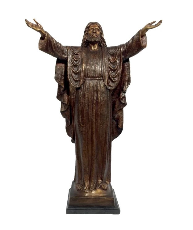 Bronze Jesus with Arms Open Sculpture by Metropolitan Galleries