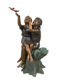 Thumbnail for Bronze Children on Stump with Butterflies Statue by Metropolitan Galleries
