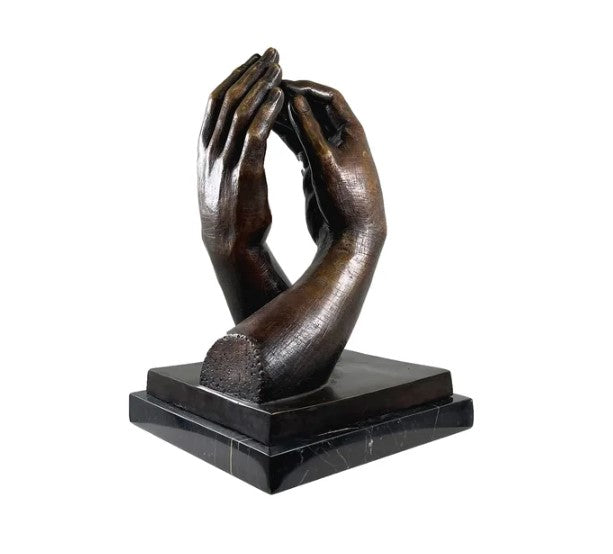 Bronze Clasped Hands Table Top Sculpture by Metropolitan Galleries