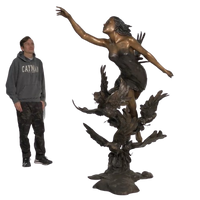 Thumbnail for Bronze Lady in Clouds with Birds Garden Sculpture by Metropolitan Galleries