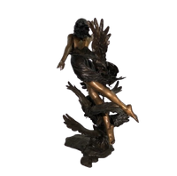 Thumbnail for Bronze Lady in Clouds with Birds Garden Sculpture by Metropolitan Galleries
