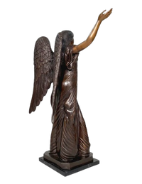 Thumbnail for Bronze Standing Angel With Marble Base Sculpture by Metropolitan Galleries