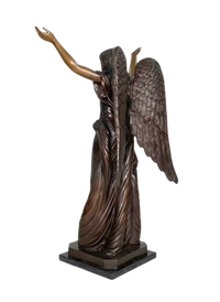 Thumbnail for Bronze Standing Angel With Marble Base Sculpture by Metropolitan Galleries