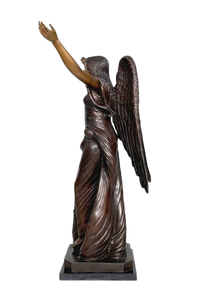 Thumbnail for Bronze Standing Angel With Marble Base Sculpture by Metropolitan Galleries