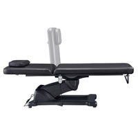 Thumbnail for Serenity Electric Treatment Table Black Color Side View With Remote Control And Head Section Adjustment Demo On White Background