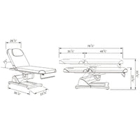 Thumbnail for Serenity Electric Treatment Table Product Dimension Diagram