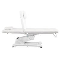 Thumbnail for Serenity Electric Treatment Table White Color Side View With Remote Control And Head Section Adjustment Demo On White Background