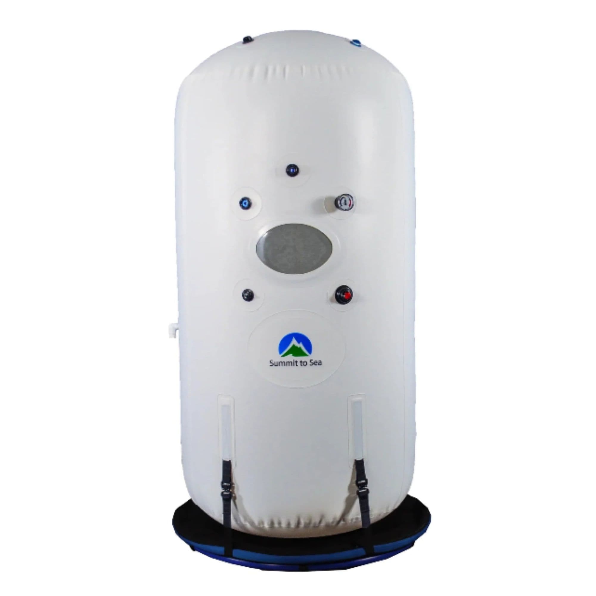 Summit to Sea Dive Vertical 40-Inch Seated Hyperbaric Chamber Fully Inflated Front View On White Background