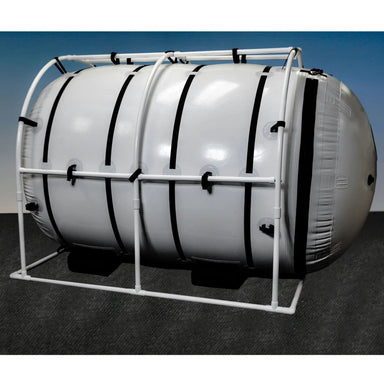 Summit to Sea Grand Dive Pro Plus Long Chamber Fully Inflated Side View On Colored Background And Black Carpet Floor
