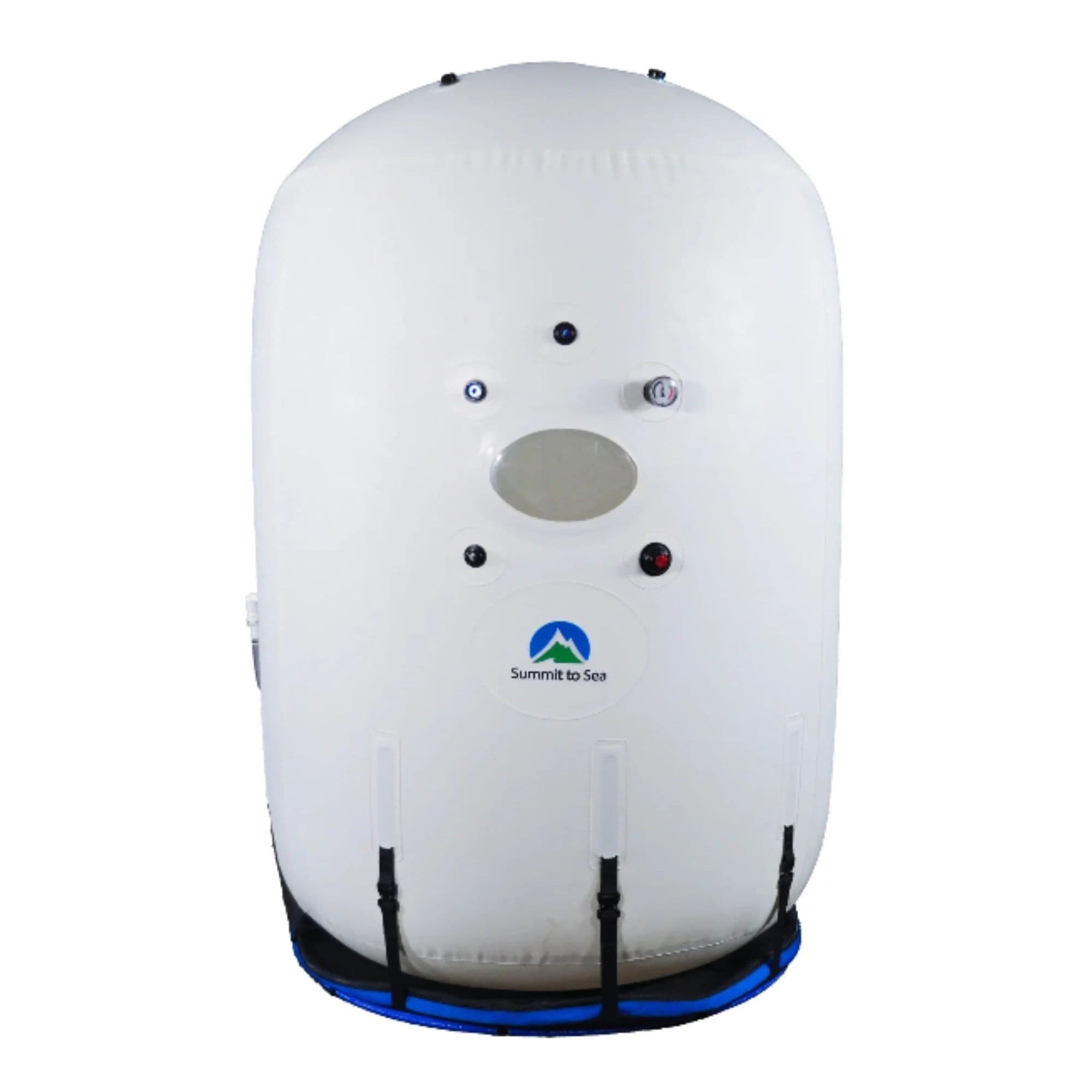 Summit to Sea Grand Dive Vertical Hyperbaric Chamber Fully Inflated Front View On White Background