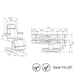Sydney 4-Motors Esthetician Chair Product Dimension Diagram