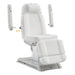 Sydney 4-Motors Esthetician Chair White Angled View Demonstrating Detachable Armrest On White Background