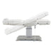 Sydney 4-Motors Esthetician Chair White Side View Demonstrating Recline Adjustment Positions On White Background