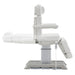 Sydney 4-Motors Esthetician Chair White Side View Demonstrating Recline Adjustment Range On White Background