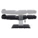 Sydney Quad-Motor Esthetician Treatment Chair Black Side View And Fully Reclined Demonstrating An Up And Down Adjustment On White Background
