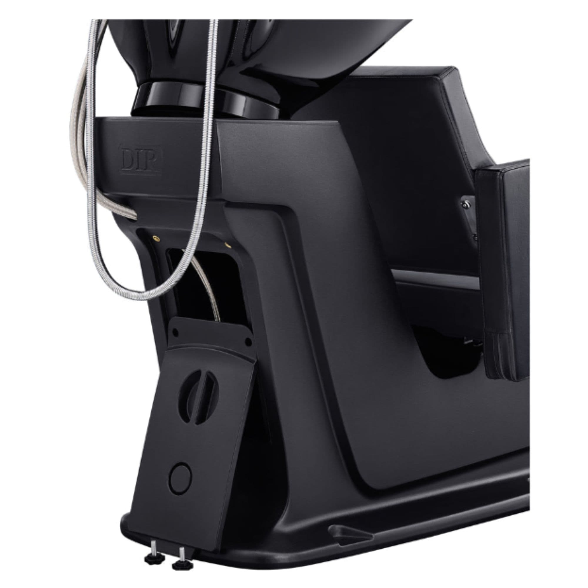 Takaran Adjustable Salon Shampoo Backwash Rear Angled View With Sink Assembly