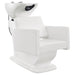 Takaran Adjustable Salon Shampoo Backwash White Front Angled View Of White Single Shampoo Wash Station