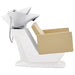 Takaran Adjustable Shampoo Backwash Unit Beige Side View Of White Single Shampoo Wash Station With Demo