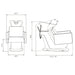 Takaran Adjustable Shampoo Backwash Unit Product Dimension Diagram