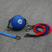 The Abs Company Ab Ball Trainer Complete Set Placed On A Carpeted Floor