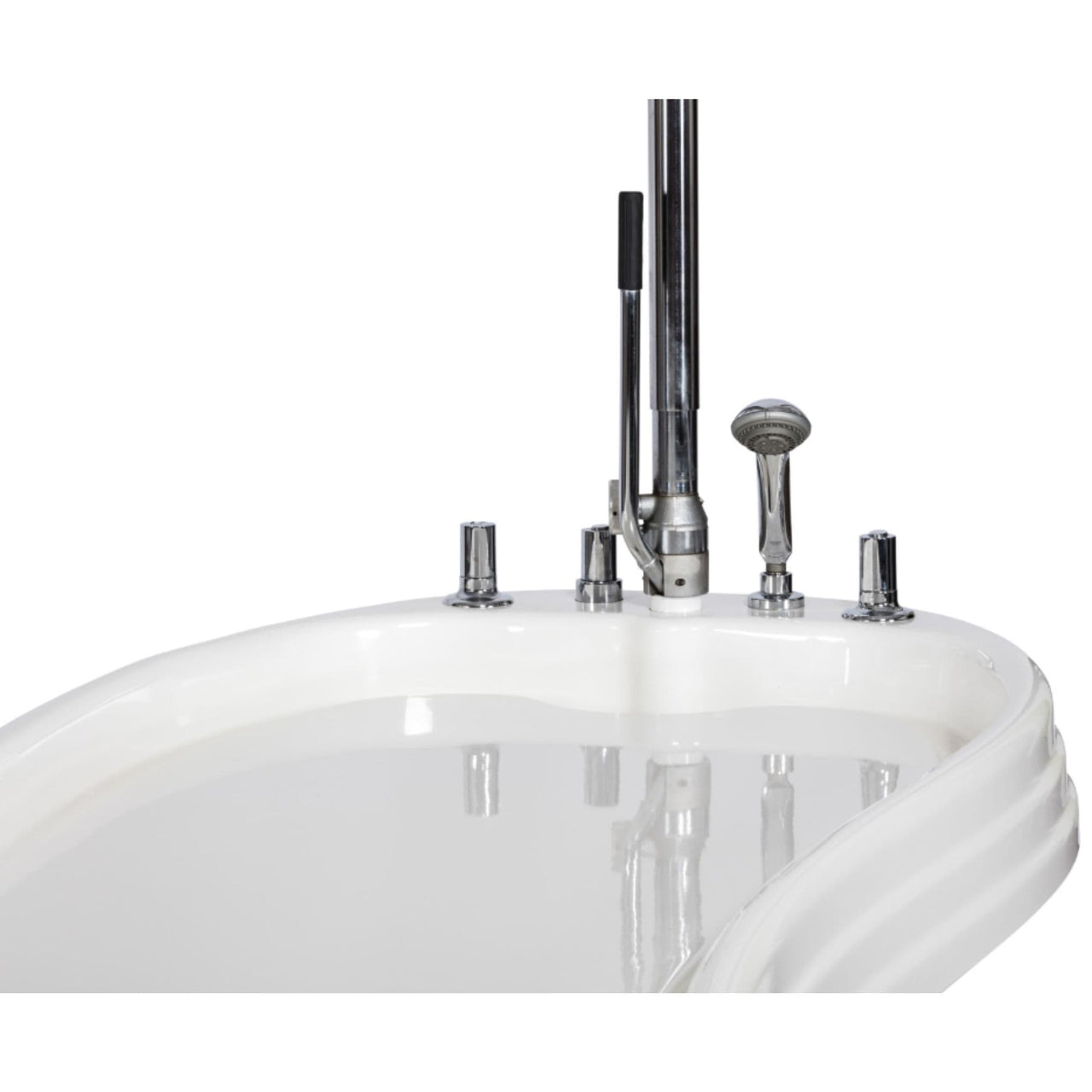The ESCAPE Vichy Hydro-Massage Shower Close-Up View Of Fixtures On Clean Background