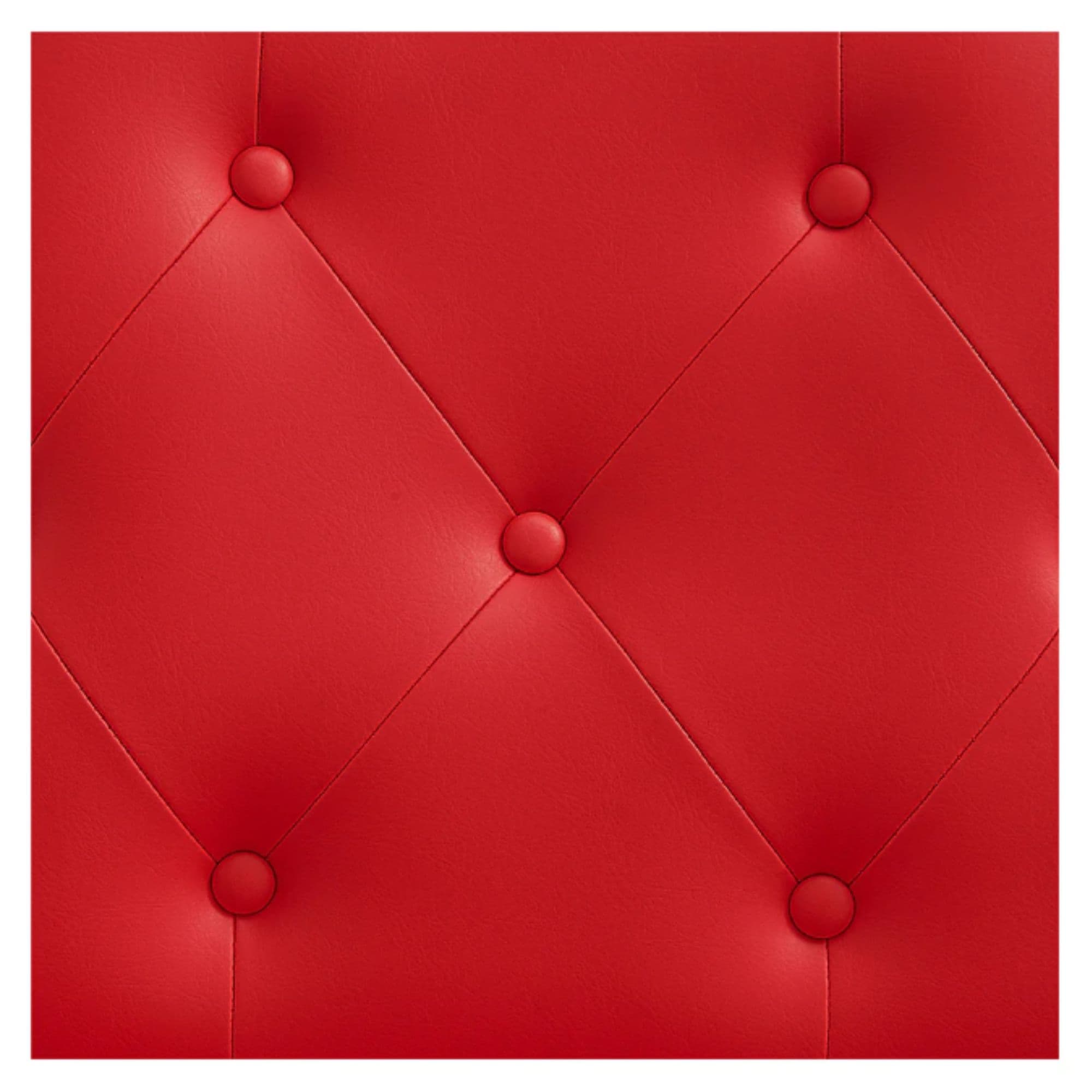 Titan Heavy Duty Hydraulic Barber Chair Close-Up View Of Diamond Tufted Red Upholstery Pattern