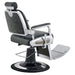 Titan Heavy Duty Hydraulic Barber Chair Vintage Black Variant Rear Angled View On White Background