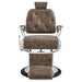 Titan Heavy Duty Hydraulic Barber Chair Vintage Brown Variant Front View On White Background