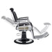 Titan Hydraulic Barber Chair Black Variant Side View Demonstrating Swing Adjustment On White Background