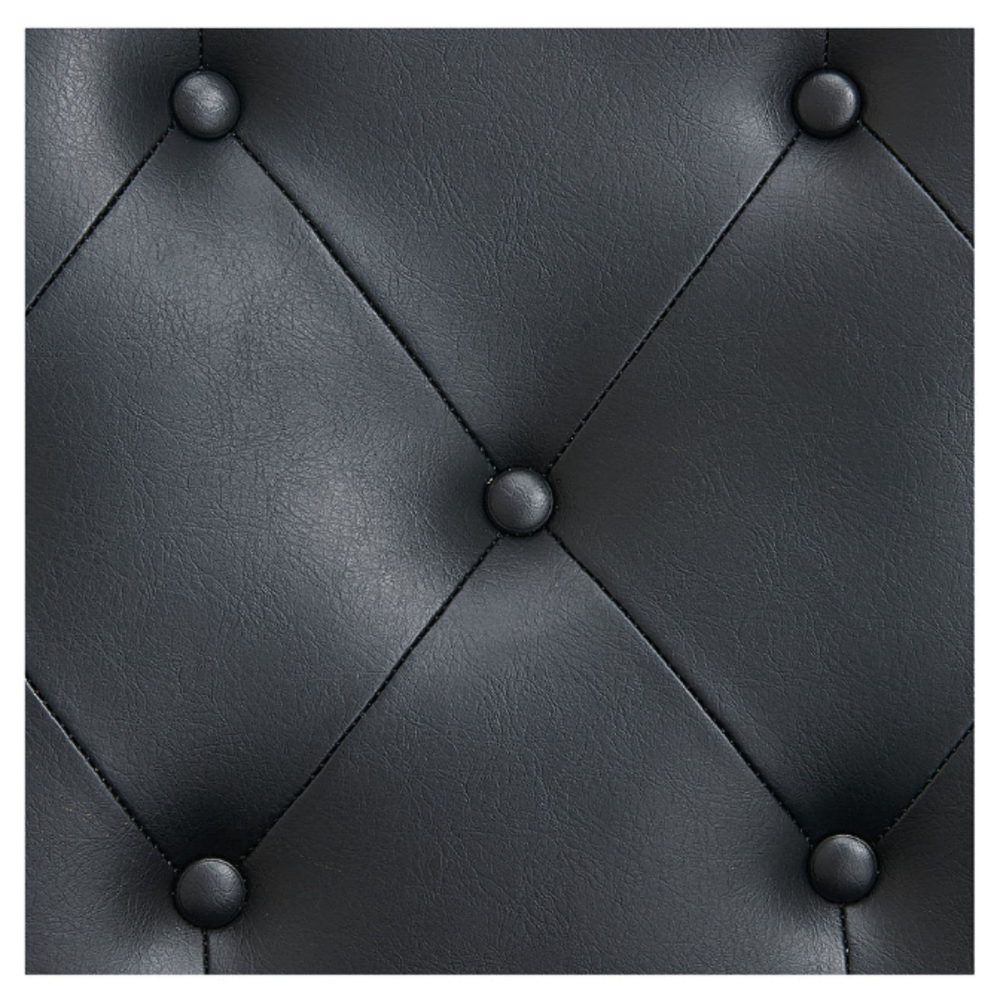 Titan Hydraulic Barber Chair Close-Up View Of Diamond Tufted Black Upholstery Pattern