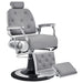 Titan Hydraulic Barber Chair Gray Variant Front Angled View On White Background